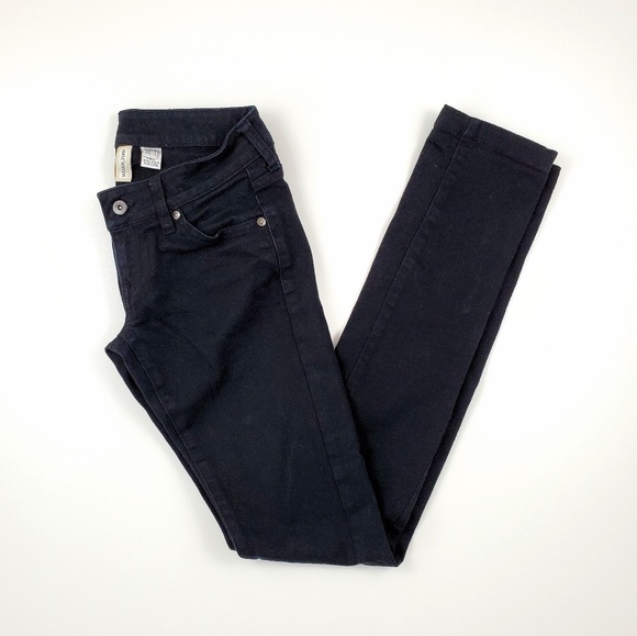 Black Mango Skinny Legging Straight Low Rise Jeans - Picture 3 of 8